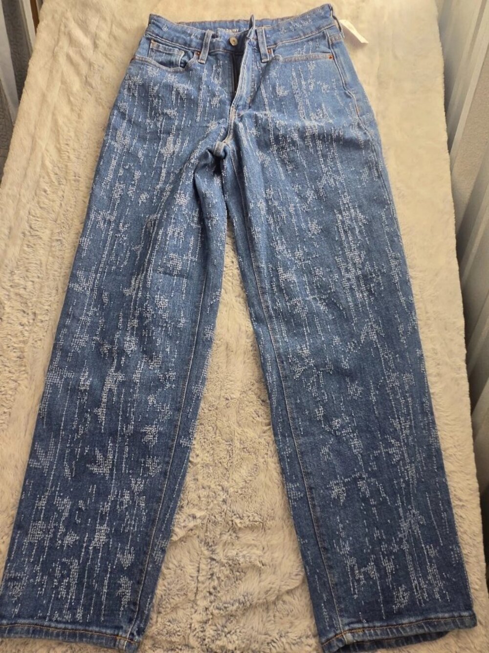 OG Loose The Matrix Old Navy High-Rise  Texture Denim Jeans Y2K #0195